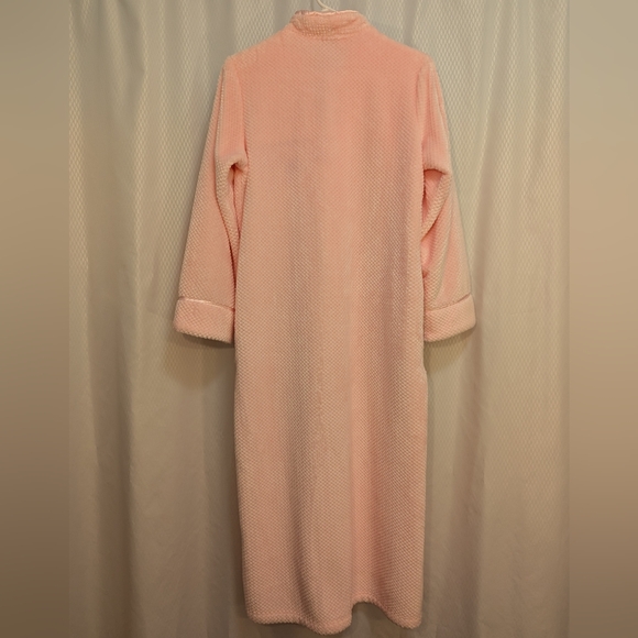 Charter Club Intimates Petite Long-Sleeved Zip-Front Robe, Pastel Pink P/S, NWOT - Picture 4 of 13